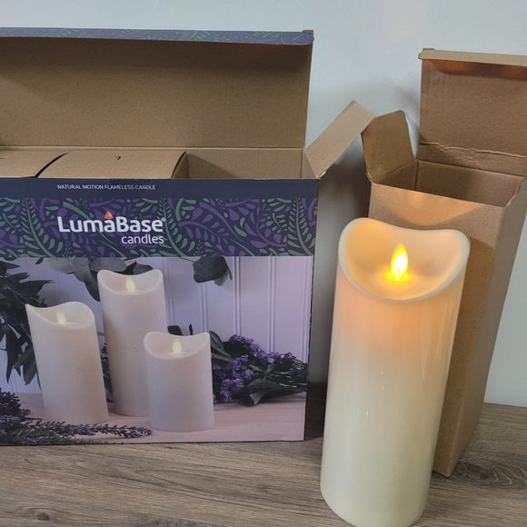 LUMABASE Battery Operated LED Resin Candles with Moving Flame (set of 3) - Picture 5 of 8